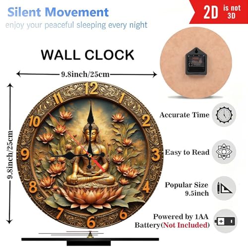 Reloj de pared de madera de 10 pulgadas con movimiento silencioso miniatura 3
