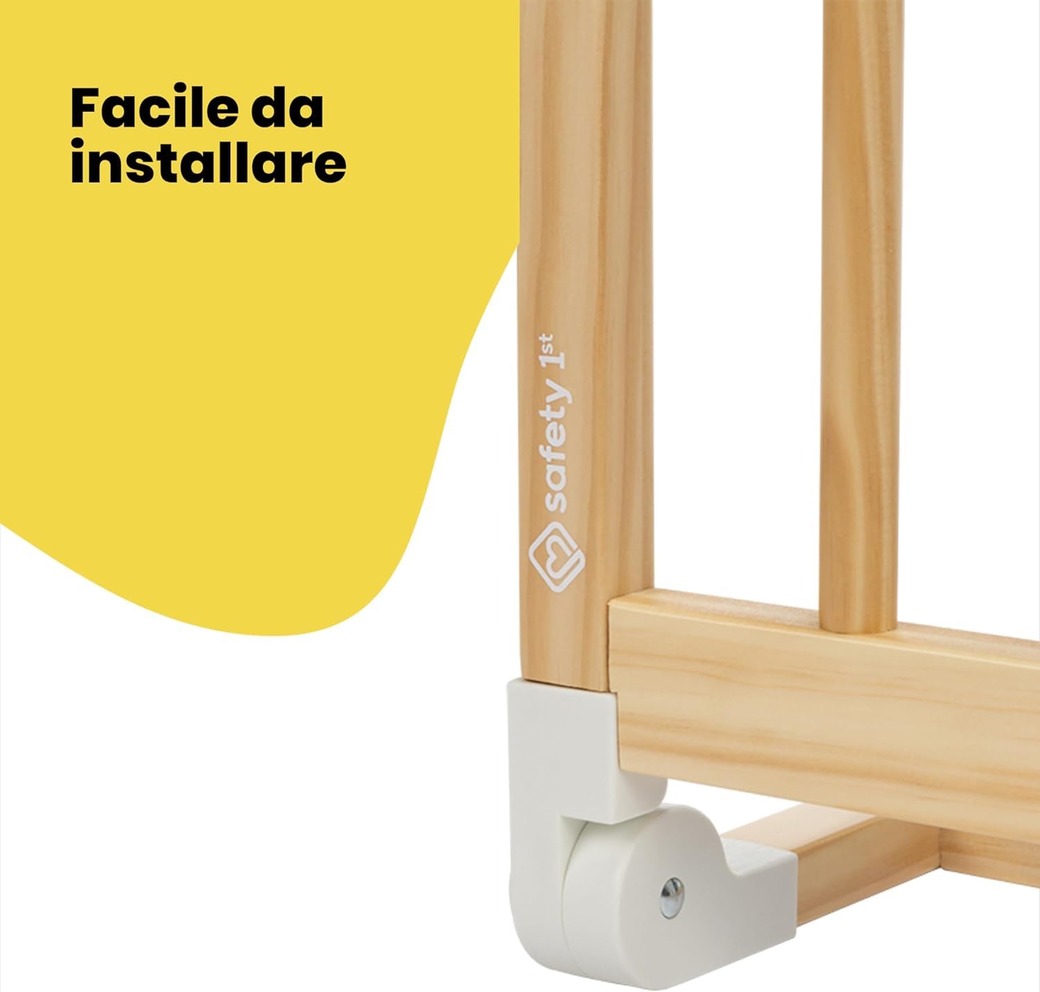 Safety 1st Barriera Letto Legno 110 cm, Sponda 18 Mesi - 5 Anni, Sbarra Letto Bambini, Paracolpi Anti Caduta in Legno Certificato FSC, Facile da Piegare e Conservare, Natural Wood