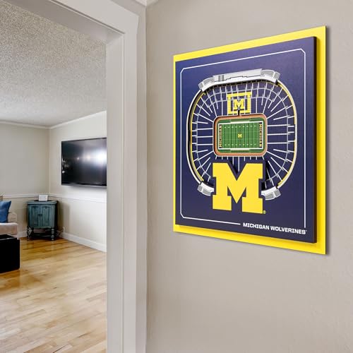 Image of YouTheFan Officially-licensed NCAA Stadium Series 3D Wall Art - multi-layer team stadium replica, detailed sports fan gift, indoor decor