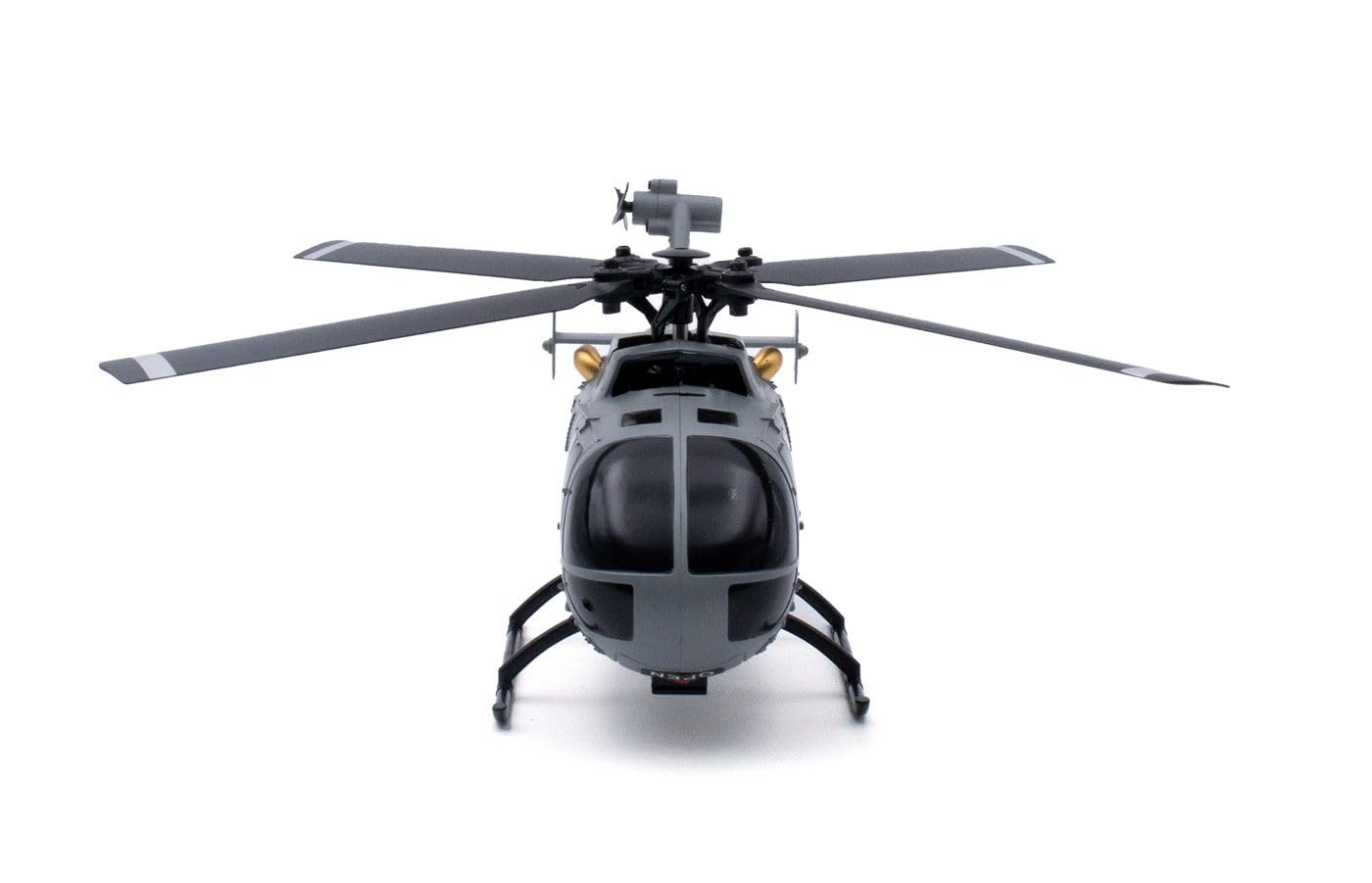 MODSTER BO-105 Flybarless RC elicottero I 256 mm I RTF RC elicottero con stabilizzazione a 6 assi, avvio/atterraggio auto, grigio