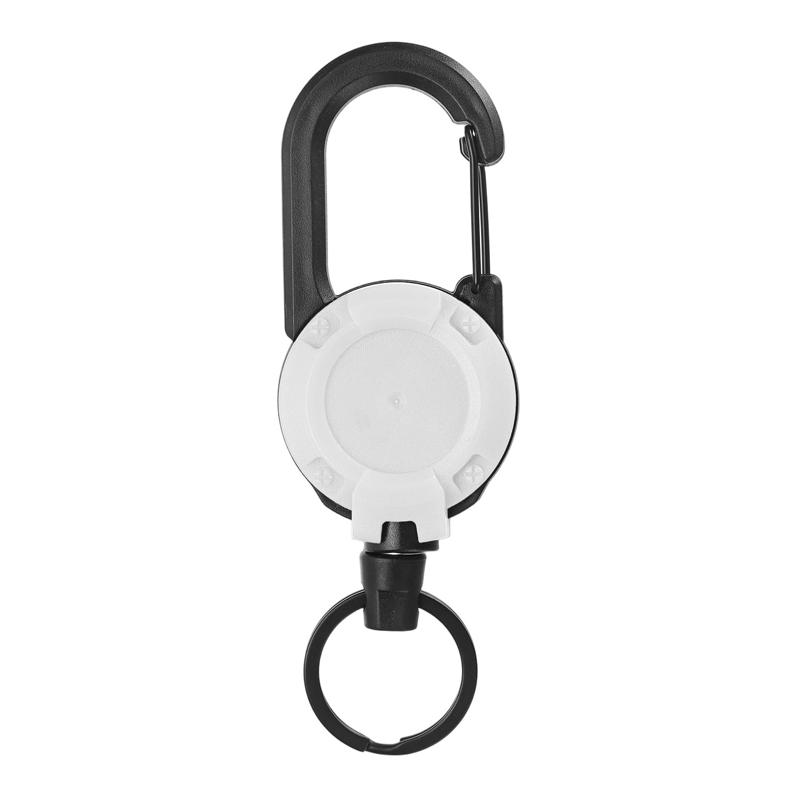 PATIKIL Retractable Keychain, Heavy Duty Retractable ID Badge Holder Badge Reel Key Chain Clip with 23.6" Steel Cord Landyard for Keys Fishing Cycling Hiking Backpack, White