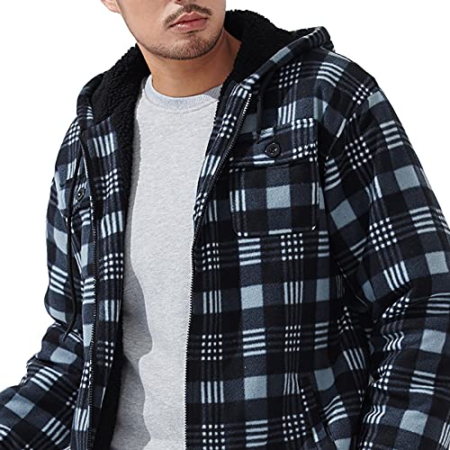 Image of Gary Com Heavyweight Sherpa Hoodies for Men, Thick Fleece Lined Full Zip Up Winter Warm Sweatshirts Work Jackets