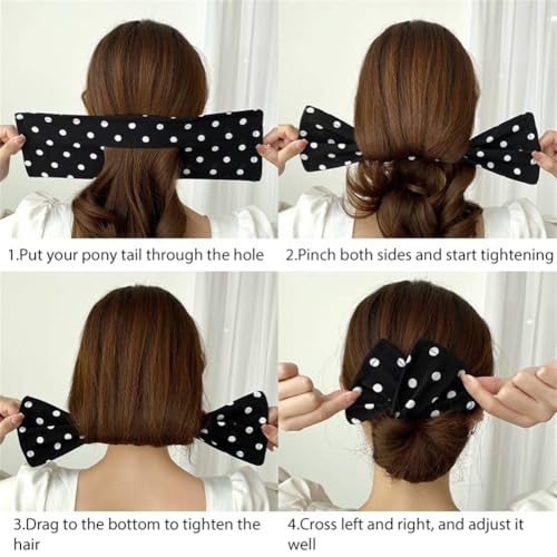 4 peças para fazer coque de cabelo, coque de cabelo flexível, penteado de coque de rosquinha, grampo
