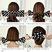 4 Pieces Hair Bun Maker, Flexible Hair Bun,Doughnut Hair Bun Hairstyle, Lazy Hair Curler Bun Clips, French Hairstyle, Hair Accessories for Women & Girls Kids (Black, Beige,Navy Blue, White Dots)