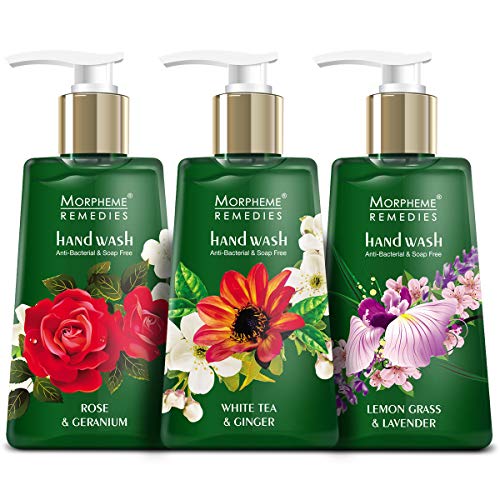 Image of Morpheme Remedies Hand Wash White Tea & Ginger + Lemongrass & Lavender + Rose & Geranium (250ml Each)
