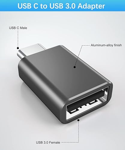 Miniatura 6 de Basesailor Adaptador USB a USB C con cargador C macho a 3.0 hembra, paquete de 4, convertidor OTG Thunderbolt 4 para MacBook, iPhone 16 16e 15 14 13