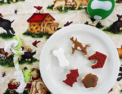 R&M International Mini Dog Cookie Cutters In Storage Tin, Paw, Dog, Fire Hydrant, Bone, House, 5-Piece Set #TOP3