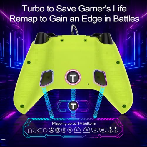 Image of UGAME Wired Controller for Xbox One Series X S PC,RGB Light Control with 1000Hz Polling Rate ALPS Stick,Plug and Play Remote with Back Paddles Turbo,Enjoy Precise Smoother Gameplay