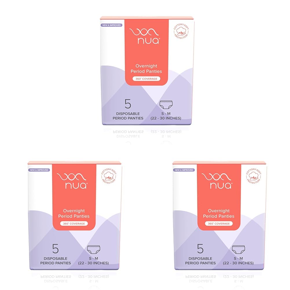 Nua Overnight Disposable Period Panties | (S - M) | Heavy Flow Absorbency | Leakproof Protection | Discreet & Secure | Breathable | No Rashes | No Discomfort | Pack of 15 White (B0D6BPR58H) Amazon Price History, Amazon Price Tracker