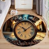 ALTCIRNMD 3D Printed Round Carpet Brown Street Alarm Clock Anti-Slip Mats Retro Art Bedside Floor Mat Home Decor Rugs For Bedroom Hall Kitchen Living Room Kids Room Doormat,160Cm - Image 2