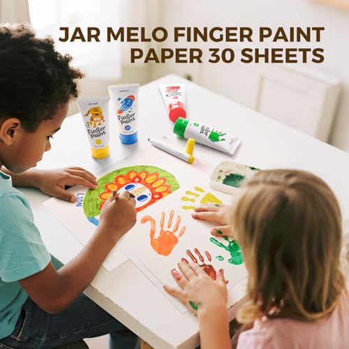 Jar Melo Finger Paint Paper 30 Sheets,10" X 15" Large Finger Painting Paper Pad for Kids,Acid Free, 101 Lb(150 GSM) - Thumbnail 6