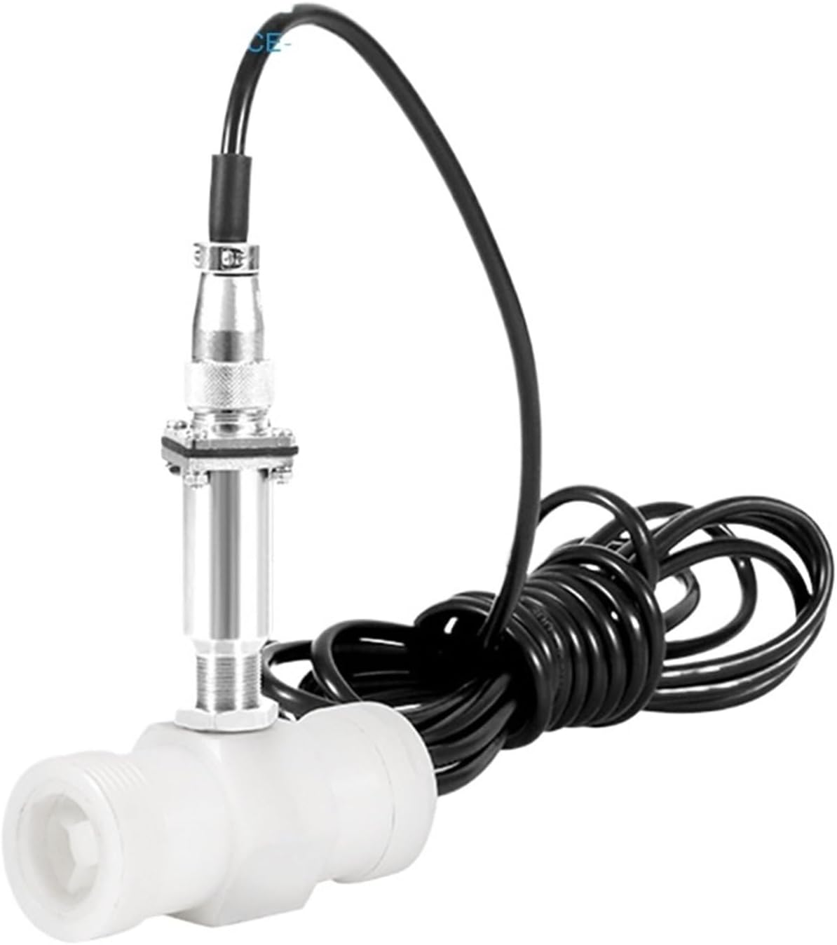 PE Anticorrosive Turbine Flowmeter Liquid Water Flow Meter Sensor Sulfuric Acid Hydrochloric Acid Measurement Pluse Turbine Flowmeter(DN25)