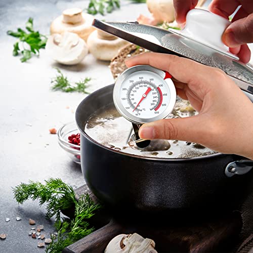 4 Pcs Deep Fry Thermometer With Pot Clip 12'' Long Stem Oil Thermometer Candy Thermometer Stainless Steel Thermometer Oil Temperature Gauge For Frying, Cooking, Turkey, Food, Milk, Grill #TOP4