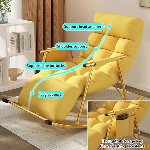 Fauteuil à bascule de jardin et salon réglable avec vide-poche