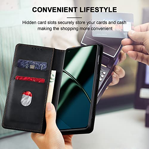 Image of Jasonyu Flip Wallet Case for OnePlus 11 5G,Black