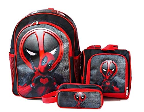 Mochila Dead Pool Costas Lancheira Estojo Kit