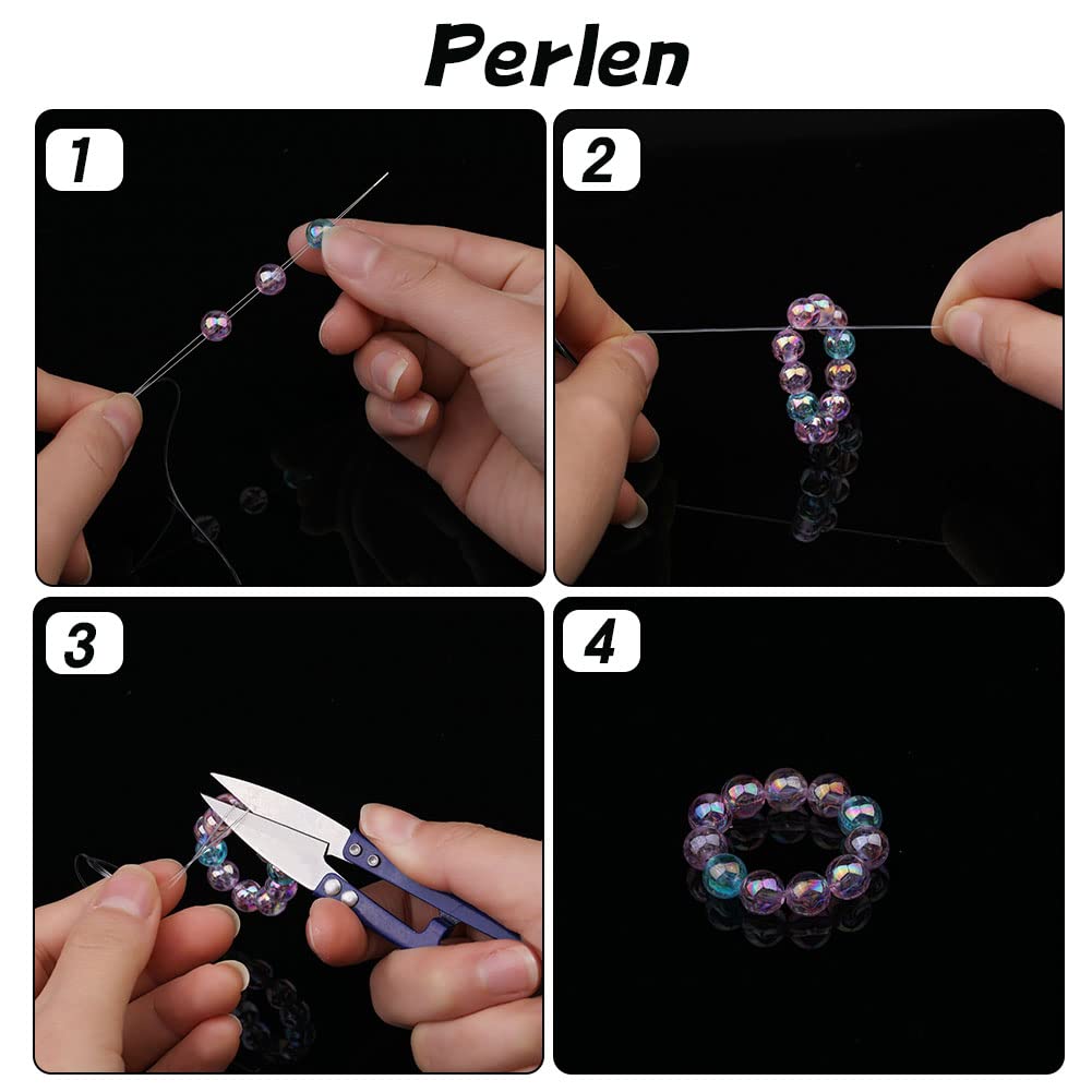 Kit Complet Aiguilles à Perles + Fils Élastiques – 25 Aiguilles Pliables, Longues, Gros Chas + Fils Colorés Et Transparents