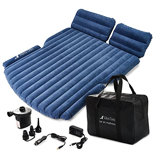 RikkiTikki SUV Air Mattress - Inflatable Car Mattress with Pump and Suitcase - Car Mattress SUV, Minivan, Hatchback, Camping Tent