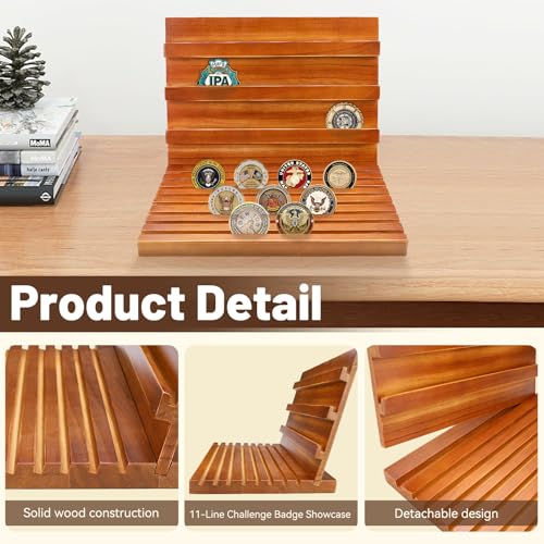 Soporte de madera para monedas, 11 niveles, capacidad para 80 monedas miniatura 3