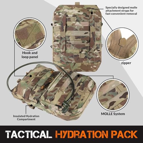 Sac eau tactique Molle 3L pochette hydratation gilet chasse équipement militaire - 5