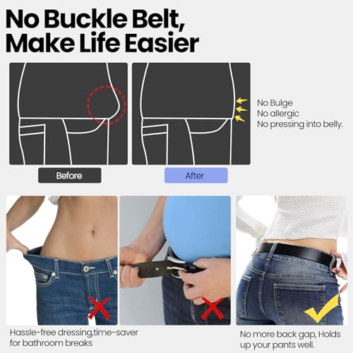 AZY No Buckle Belt for Women & Men – Elastic Stretch Belt for Jeans and Pants, Comfortable and Adjustable3