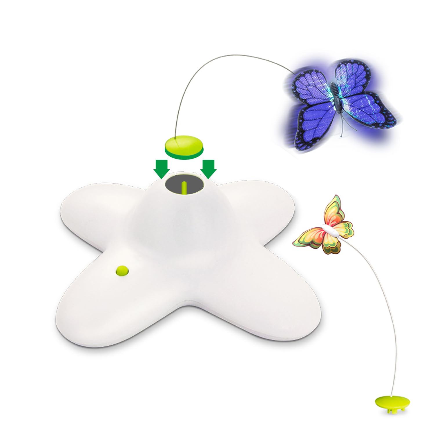 ALL FOR PAWS Cat Butterfly Toy with Extra Fabric Butterfly Replacements
