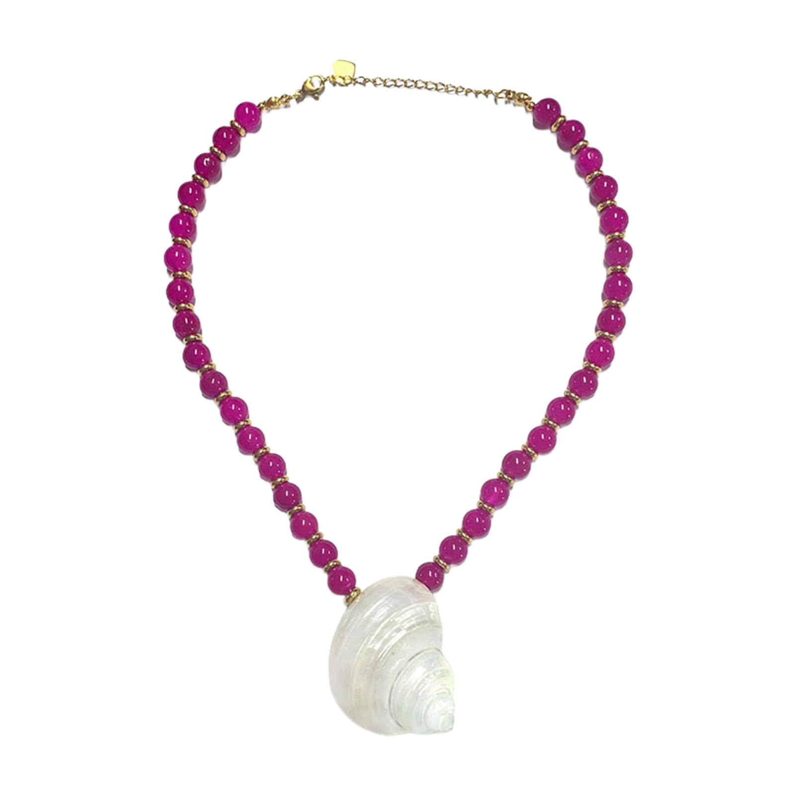 Maxtonser Elegant Natural Conch Shell Necklace Pearls Accent Dainty Earrings Jewelry Necklace Accessories For Her