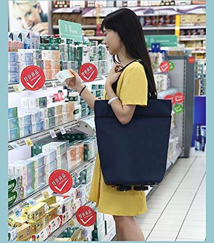 Einkaufstrolley Faltbare Trolley Taschen Faltbare mit Rädern Wiederverwendbare Einkaufstaschen 2–1 Einkaufswagen für… – Bild 4