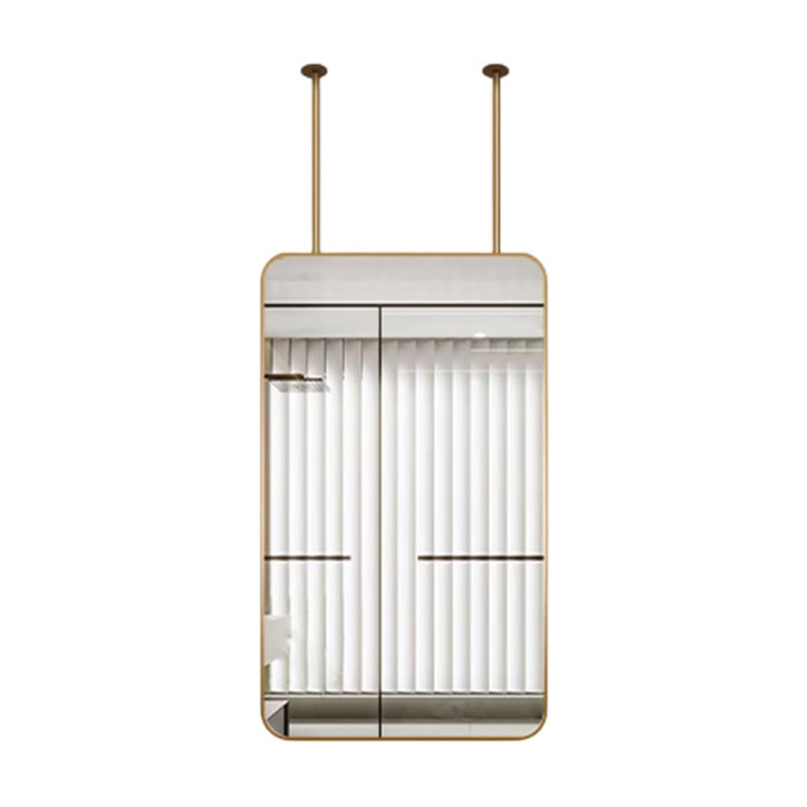 MESOVFCA Rectangular Ceiling-Mounted Mirror, Decorative Minimalist, for Bathroom Vanity Shaving(Gold,50x80cm)