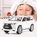 BDTCTK 1/24 Lexus 570 Off-Road in Luxury SUV Model Car, Zinc Alloy Pull Back Big Toy car with Sound and Light for Kids Boy Girl Gift (White)