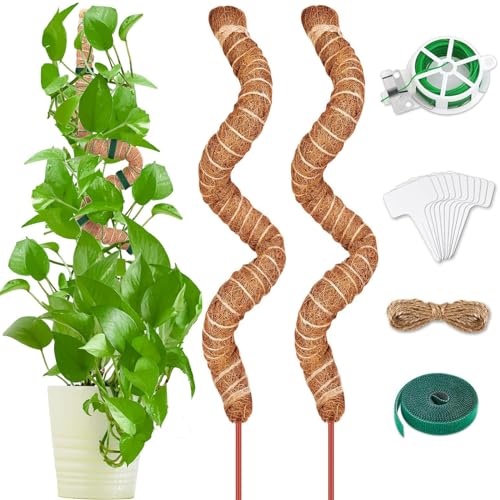 Monstera Rankhilfe 120cm, Pflanzenstab Kokos 2 Stück, Biegbar Kokosfaser Moosstab Pflanzstab Stab für Kletterpflanzen Natürlicher Pflanzenstütze mit Zubehör Monstera Rankhilfe 120cm, Pflanzenstab Kokos 2 Stück, Biegbar Kokosfaser Moosstab Pflanzstab Stab für Kletterpflanzen Natürlicher Pflanzenstütze mit Zubehör