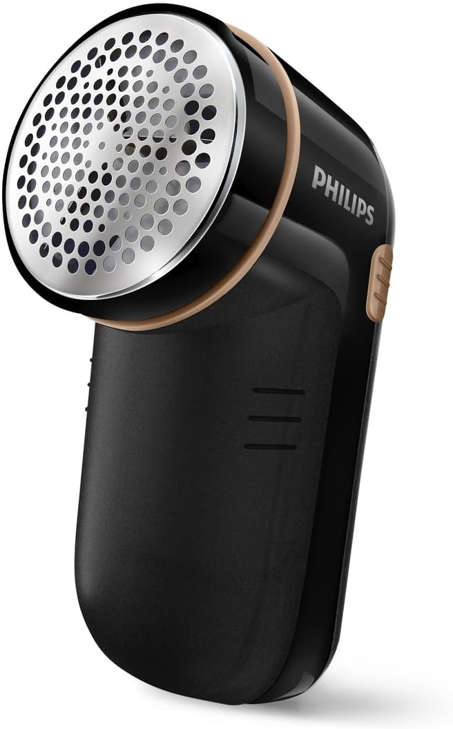 Philips Fusselrasierer – 8800 U/min, große Klingenfläche, 3 Maschengrößen, sicher für alle Stoffe, leicht zu reinigen, 2 AA-Batterien, kompaktes Design (GC026/80)