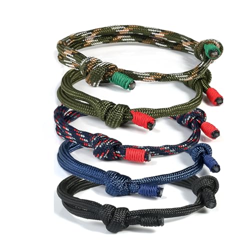 5 Stück Geflochtene Armbänder Set für Mann Frau,Bunt Marine Seil Schnur...