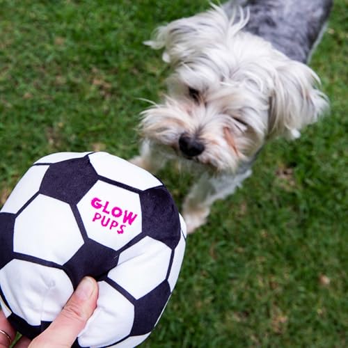 Juguete para perros bola de fútbol de peluche con pito miniatura 7