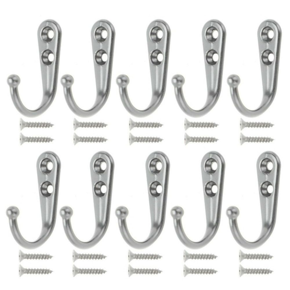 Geschirrtuchhaken, Wandhaken, Kleiderbügel for Aufhängen, 10 Stück, Wandmontage, einzelner Kleiderbügelhaken, rustikaler Bademantelhaken, schwarzer Handtuchhaken aus Metall, Vintage-Kleiderbügel for H