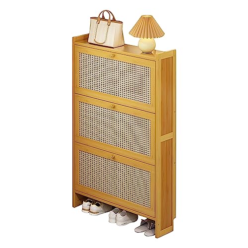 Meuble à chaussures en rotin pour entrée accueillante et bien rangée