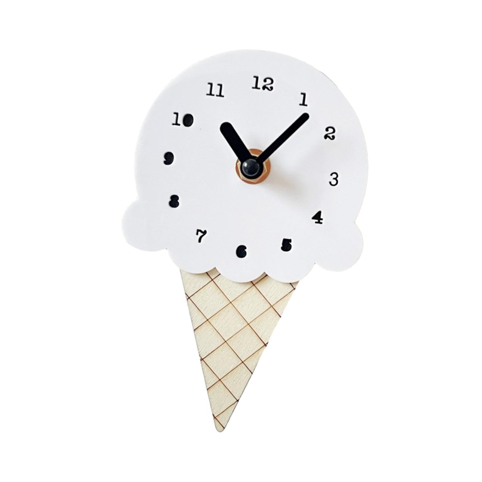 TWISAXC Bedroom Clock Decorating Children Room for Creative Multipurp Silent Wall Clock Easy To Hang Making More Unique. Simple Wall Decorative Living Room, White, 15x9.4cm