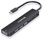 LENTION bleu USB C Hub,7-in-1 USB Adaptateur avec 4K@60Hz HDMI,3xUSB A,100W PD | SD/TF Lecteur de cartes,USB 3.0 Adaptateur pour Ordinateurs Portables Compatible avec MacBook Air/Pro, HP, ASUS, iPad Pro/Air, iPhone 17 Pour/Max
