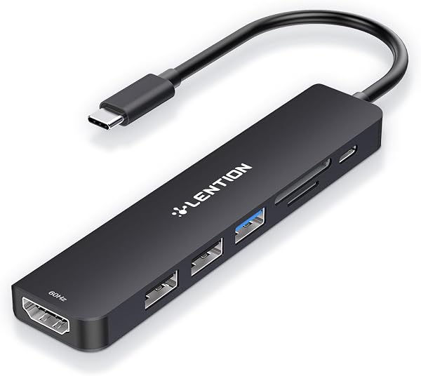 LENTION USB C Hub with 100W Charging, 4K HDMI, Dual Card Reader, USB 3.0 & 2.0 Compatible 2023-2016 MacBook Pro, New Mac