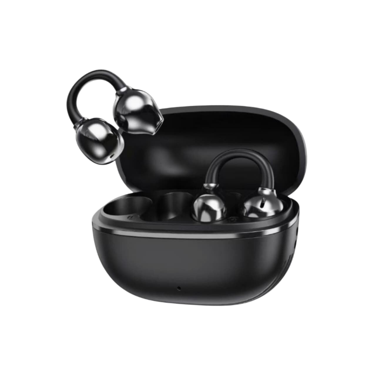 OWS Open Ear Clip-On Wireless Earbuds, Black, 48 Hours Playtime, Bluetooth, with Charging Case/Vel Mobile Solution-image-39