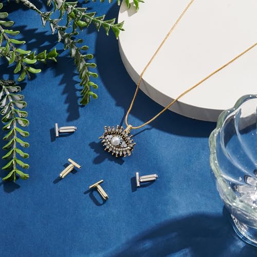 Image of PLIGREAT 8 Pcs Brooch Converters Horizontal Pin Brooch to Pendant Converters for Changing Brooches and Pins to Pendants with Silicone Tube Hoses Metal Brooch Pin Pendant Converters (Gold, Silver)