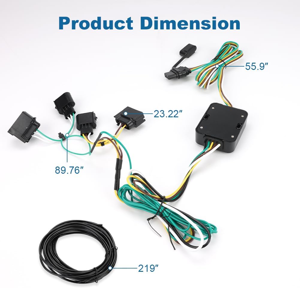 WATERWICH Trailer Wiring Harness Compatible with Ford Edge 2007-2010, Escape 2008-2012, Freestar 2004-2007, Lincoln Mkx 2007-2010, Mazda Tribute 2008-2011, Mercury Mariner 2005-2011 Replaces 56329