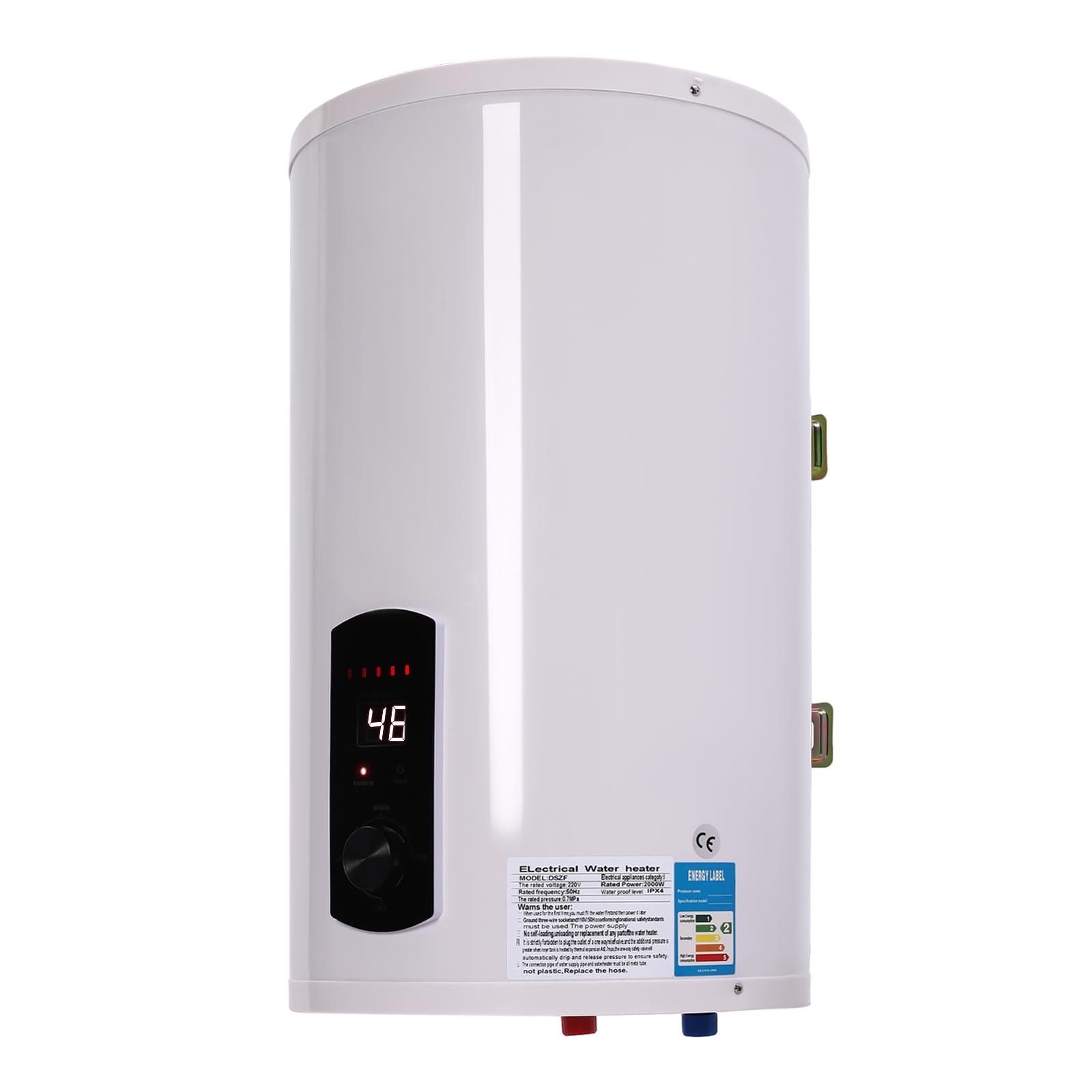 Caldaia elettrica per cellulare, shower Tap, schermo a LED, serbatoio elettrico, boiler per acqua, boiler elettrico, set da parete per acqua calda (35 L)
