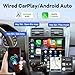 10.1 inch Single Din Car Stereo with CarPlay and Android Auto, 10 inch Touch Screen Radio with Mirror Link/1080P/EQ Audio/SWC/Bluetooth +Backup Camera+MIC
