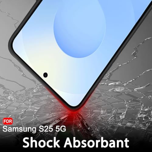 Image of TheGiftKart Sleek Back Cover Case for Samsung Galaxy S25 5G | Slim Fit Protective Design | Ultra Matte Finish | Camera Protection Bump | Soft Silicon Back Cover Case for Samsung S25 (Silicone, Black)