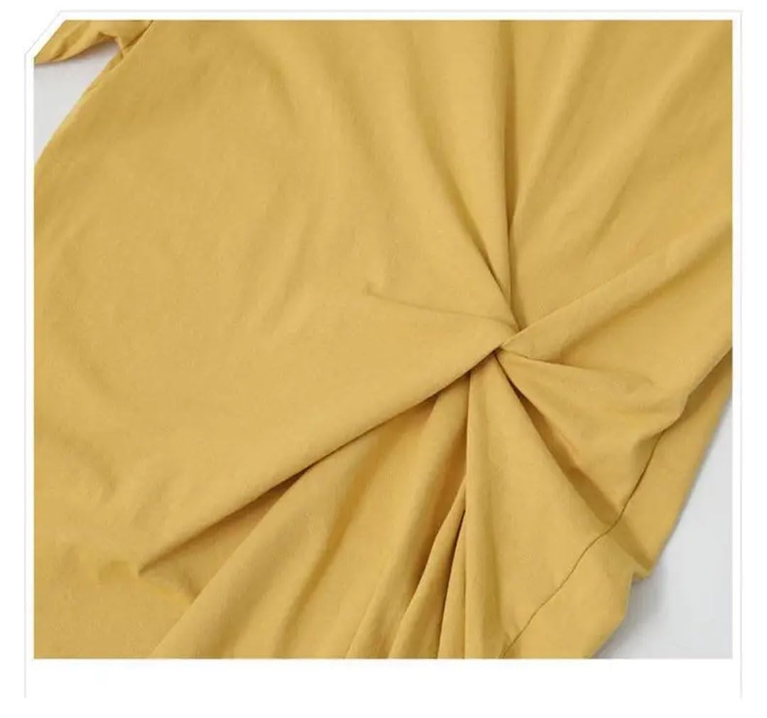 Vestido Mujer Vestido Camisa Vestido Midi Mujeres Estilo Ropa Side Dividida Mujeres Vestido De Manga Corta