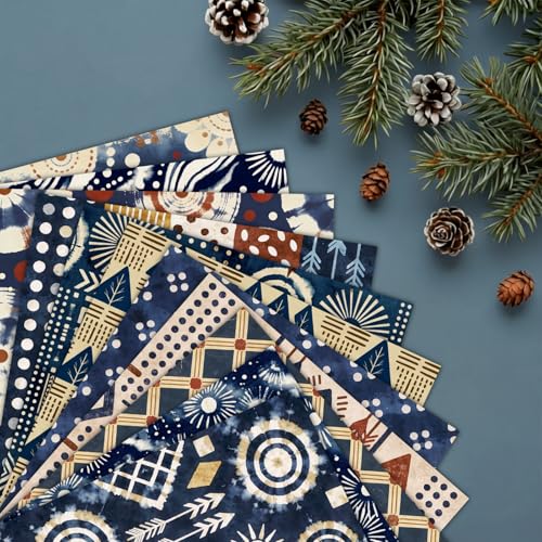 Papier de scrapbooking indigo double face de qualité supérieure
