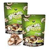 Terraland Shiitake Chips - Wasabi, Crispy & Crunch Mushroom Snack, Non GMO, Idea As a Standalone Snack, Topping for Salads and Soups 2.12oz Bag - Pack of 2