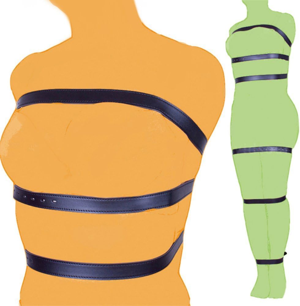 7-Piece Bondage Restraints Kit – Adjustable Faux Leather Body Harness, Bondage Straps & Gear for Couples, Beginners, and Self-Bondage Play, Quick Release Buckles for Roleplay & BDSM
