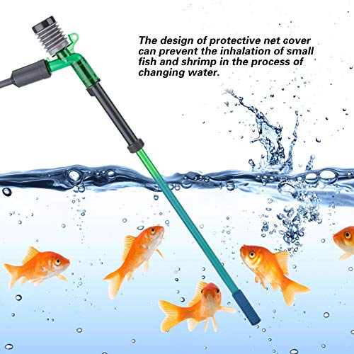 Pssopp - Sifone manuale per acquario, per la pulizia dei rifiuti, pompa manuale per acquario, aspirapolvere per ghiaia, con copertura protettiva (E300) - Image 4